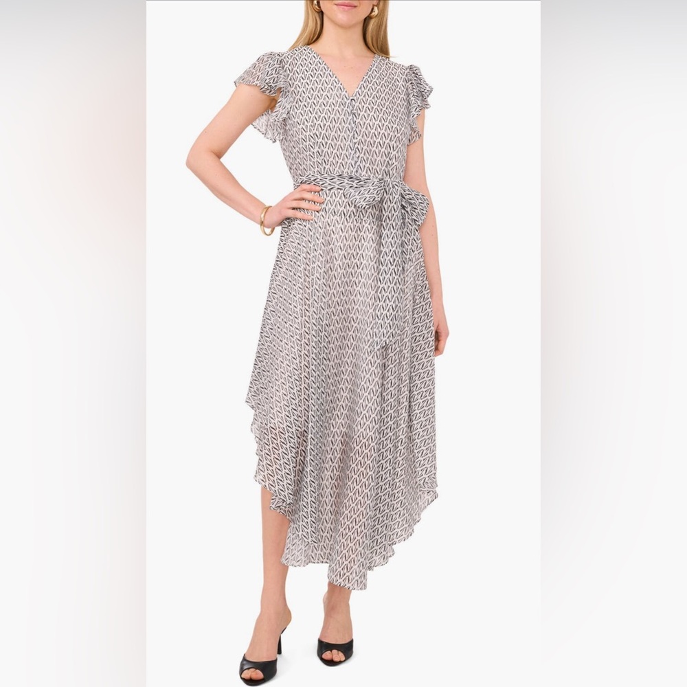 Vince Camuto V Neck Tie Belt Dress XL NWT